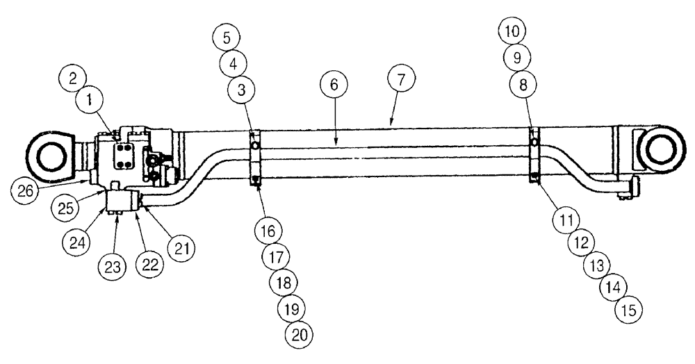 Схема запчастей Case 9050B - (8-224) - LOAD HOLDING OPTION, TUBE LINE AND HOLDING VALVE AT ARM CYLINDER (08) - HYDRAULICS