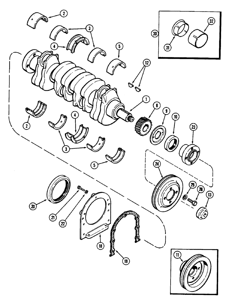 Схема запчастей Case 350B - (036) - CRANKSHAFT, 188 DIESEL ENGINE (01) - ENGINE