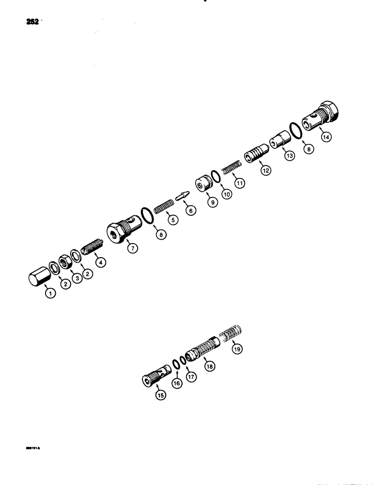 Схема запчастей Case 780B - (252) - HYDRECO LOADER CONTROL VALVE, RELIEF VALVES, MAIN RELIEF VALVE (08) - HYDRAULICS