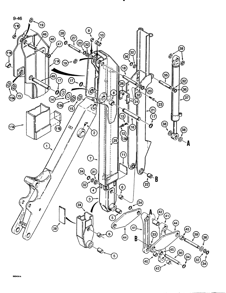 Схема запчастей Case 35C - (9-46) - EXTENDABLE DIPPER (09) - CHASSIS/ATTACHMENTS