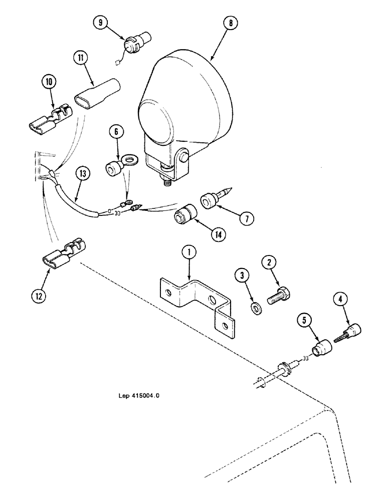 Схема запчастей Case 688C - (4-48) - FRONT CAB LIGHT (06) - ELECTRICAL SYSTEMS