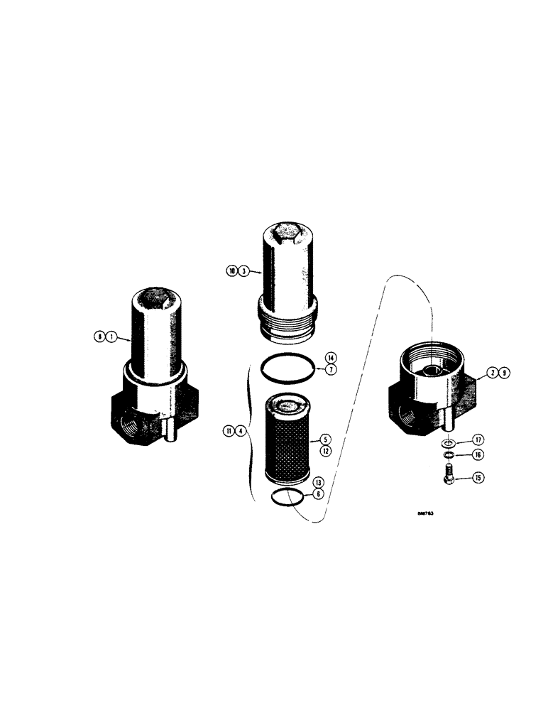 Схема запчастей Case 32S - (070[1]) - D31338 HYDRAULIC OIL FILTER 