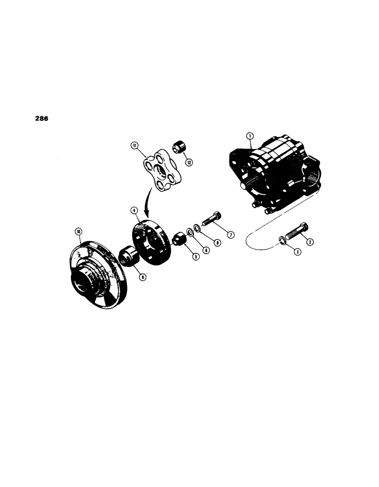 Схема запчастей Case 450 - (286) - PUMP DRIVE (07) - HYDRAULIC SYSTEM