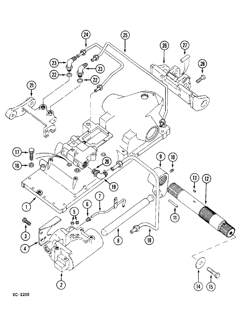 Схема запчастей Case 380B - (8-252) - DRAFT CONTROL (08) - HYDRAULICS