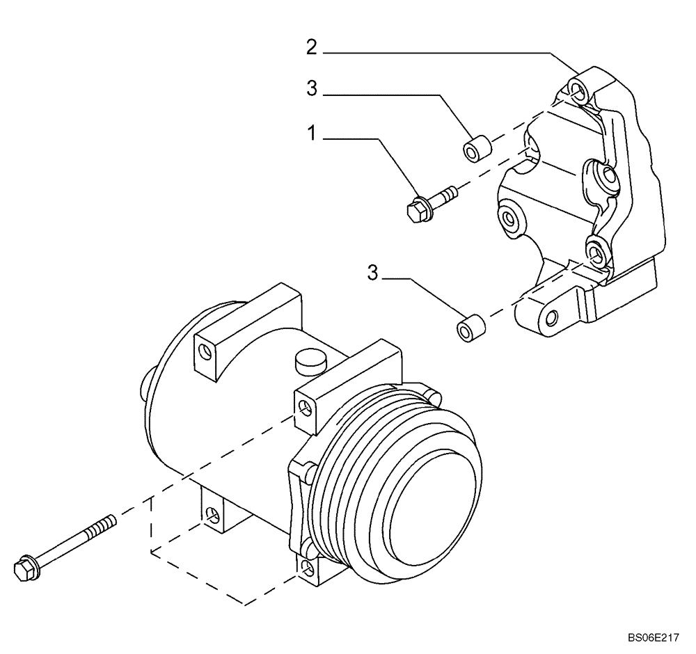 Схема запчастей Case 721E - (09-81) - AIR CONDITIONING - COMPRESSOR MOUNTING (09) - CHASSIS