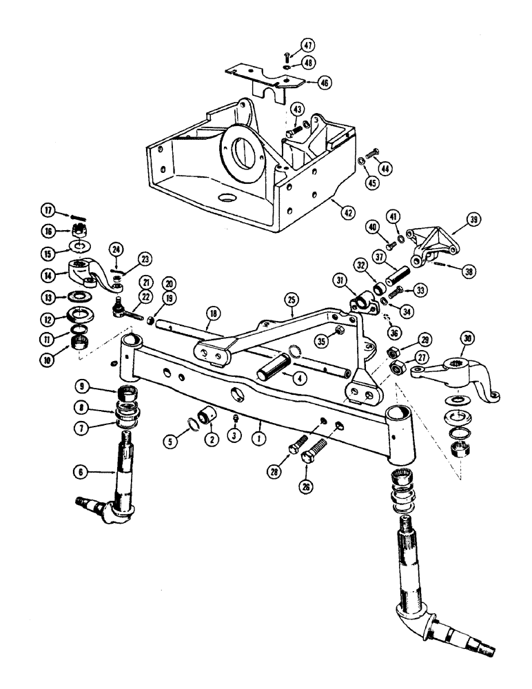 Схема запчастей Case 430CK - (090) - FRONT AXLE AND SUPPORT 