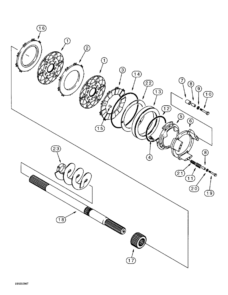 Схема запчастей Case 590L - (7-02) - 127599A2 REAR DRIVE AXLE, DIFFERENTIAL BRAKE (07) - BRAKES