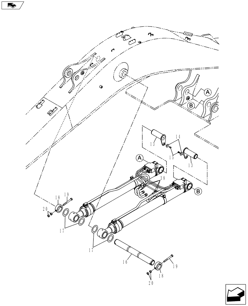 Схема запчастей Case CX235C SR - (35.736.02[02]) - HYD. LINE - BOOM CYLINDER (35) - HYDRAULIC SYSTEMS