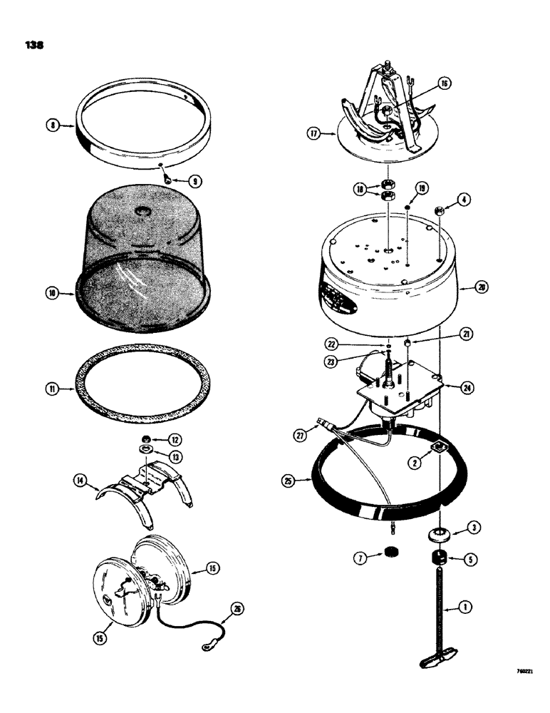 Схема запчастей Case 580C - (138) - ROTATING BEACON (04) - ELECTRICAL SYSTEMS