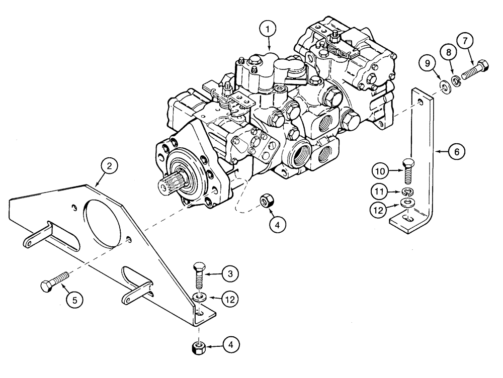 Схема запчастей Case 1835C - (6-22) - TANDEM PUMP MOUNTING (06) - POWER TRAIN