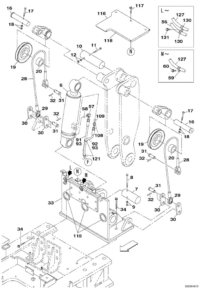 Схема запчастей Case CX470C - (08-060-04[01]) - COUNTERWEIGHT REMOVAL SYSTEM (07) - HYDRAULIC SYSTEM