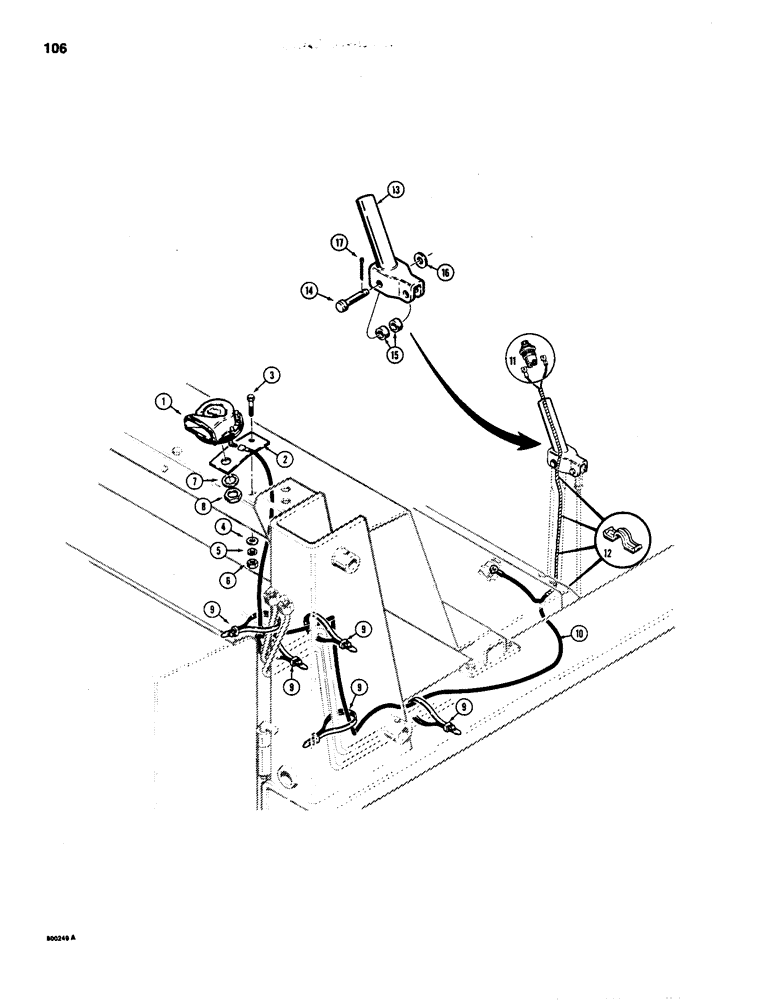 Схема запчастей Case 1835 - (106) - HORN (04) - ELECTRICAL SYSTEMS