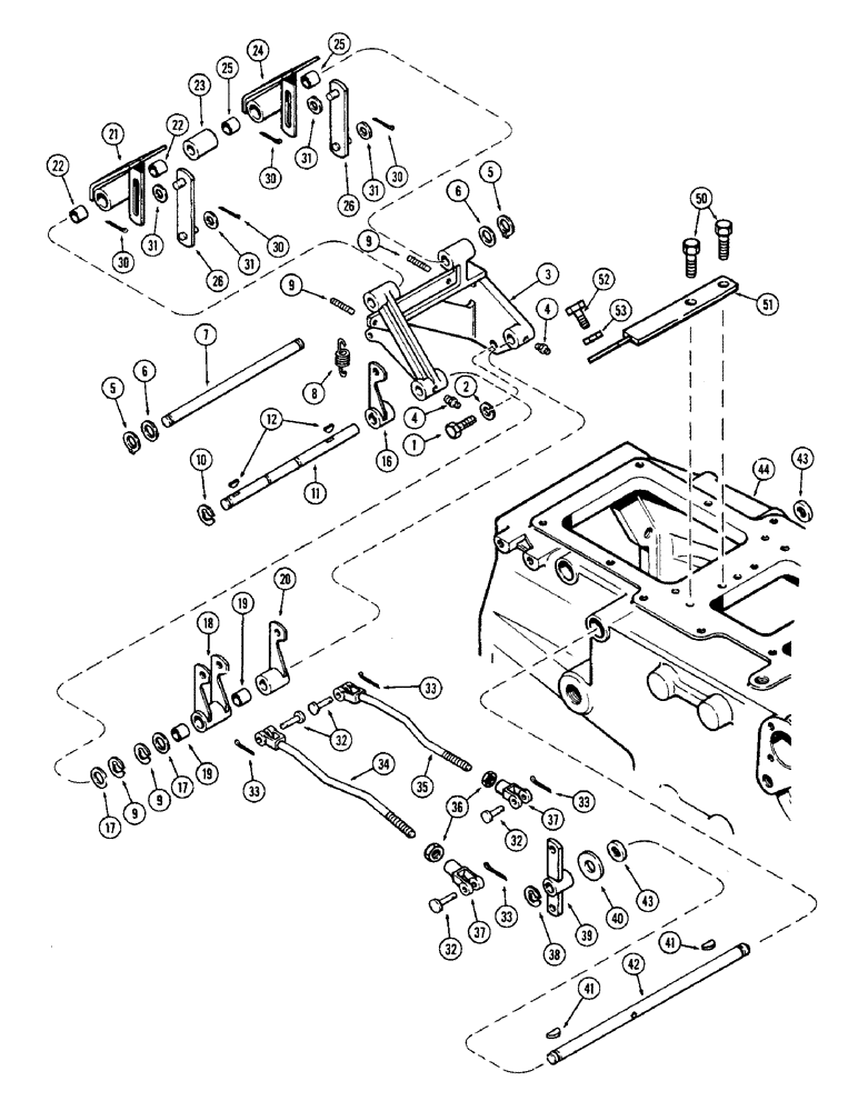 Схема запчастей Case 580B - (134) - FOOT SPEED CONTROLS (06) - POWER TRAIN