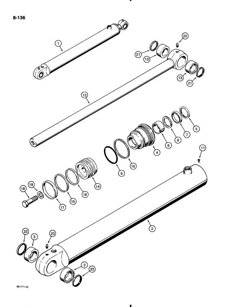 Схема запчастей Case 580K - (8-136) - LOADER LIFT CYLINDERS (08) - HYDRAULICS