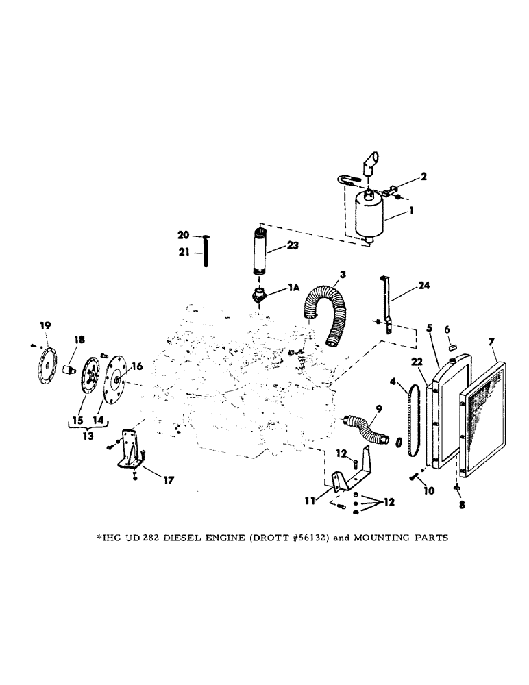 Схема запчастей Case 30YC - (C08) - *IHC UD 282 DIESEL ENGINE (DROTT #56132) AND MOUNTING PARTS (01) - ENGINE