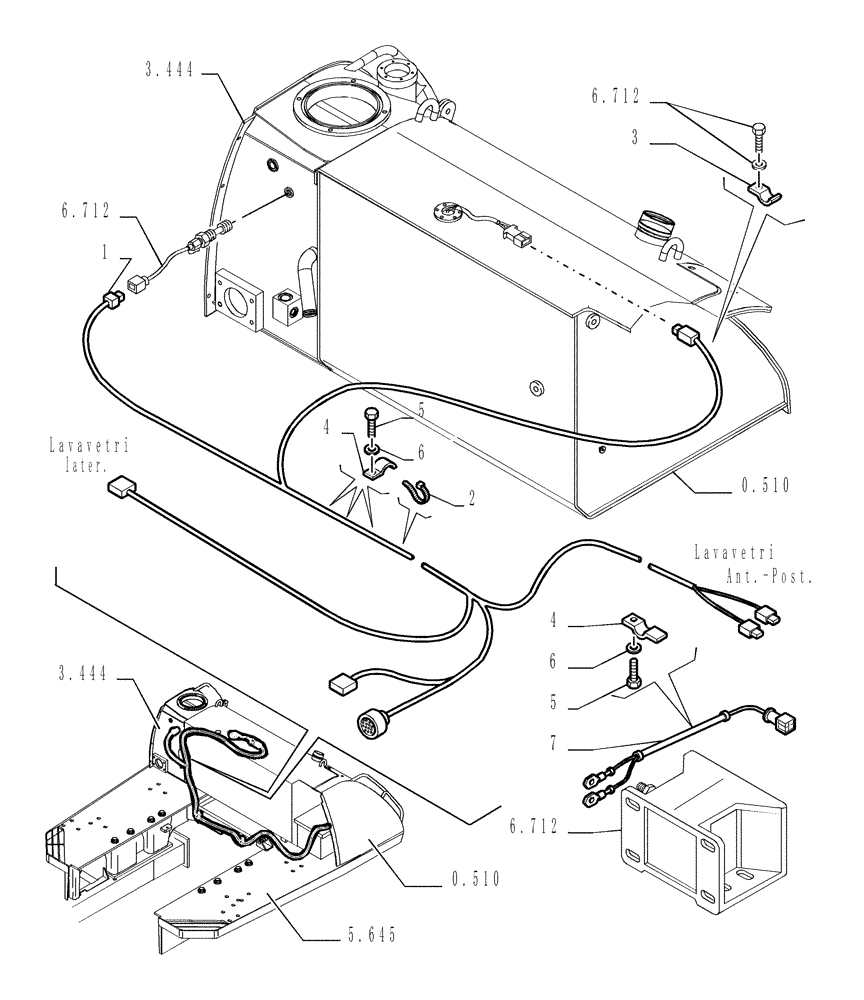 Схема запчастей Case 1850K - (6.711[02]) - ELECTRICAL SYSTEM - ELECTRIC WIRING Electrical System / Decals