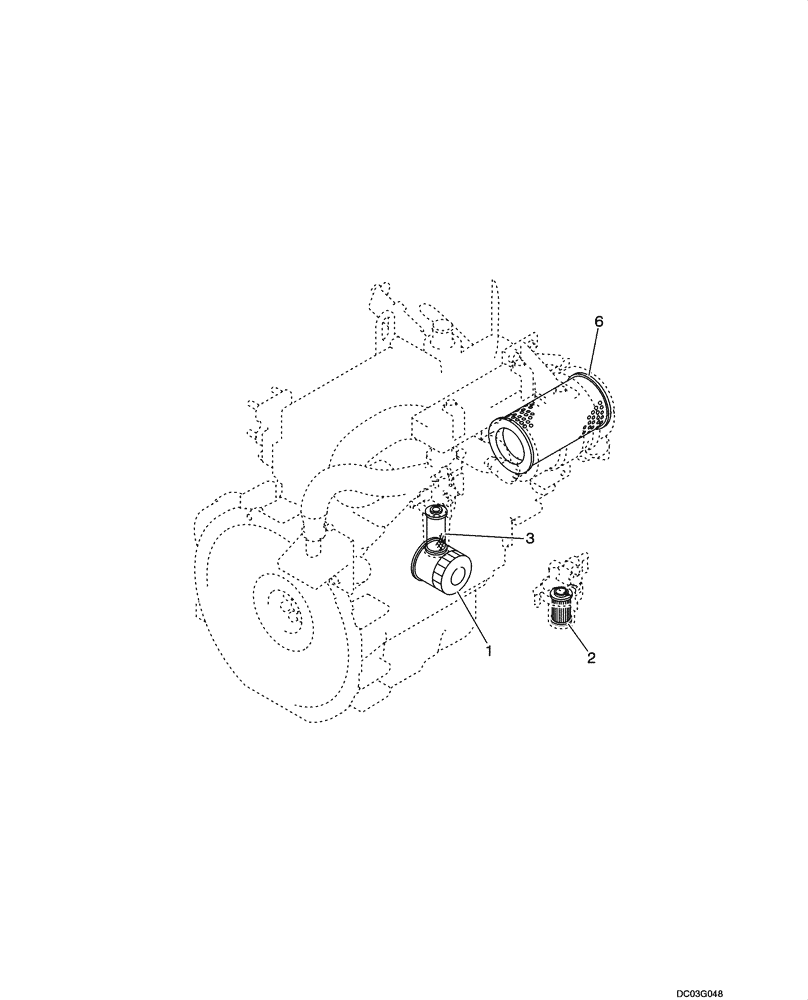 Схема запчастей Case CX25 - (02-19[00]) - ENGINE FILTERS (02) - ENGINE