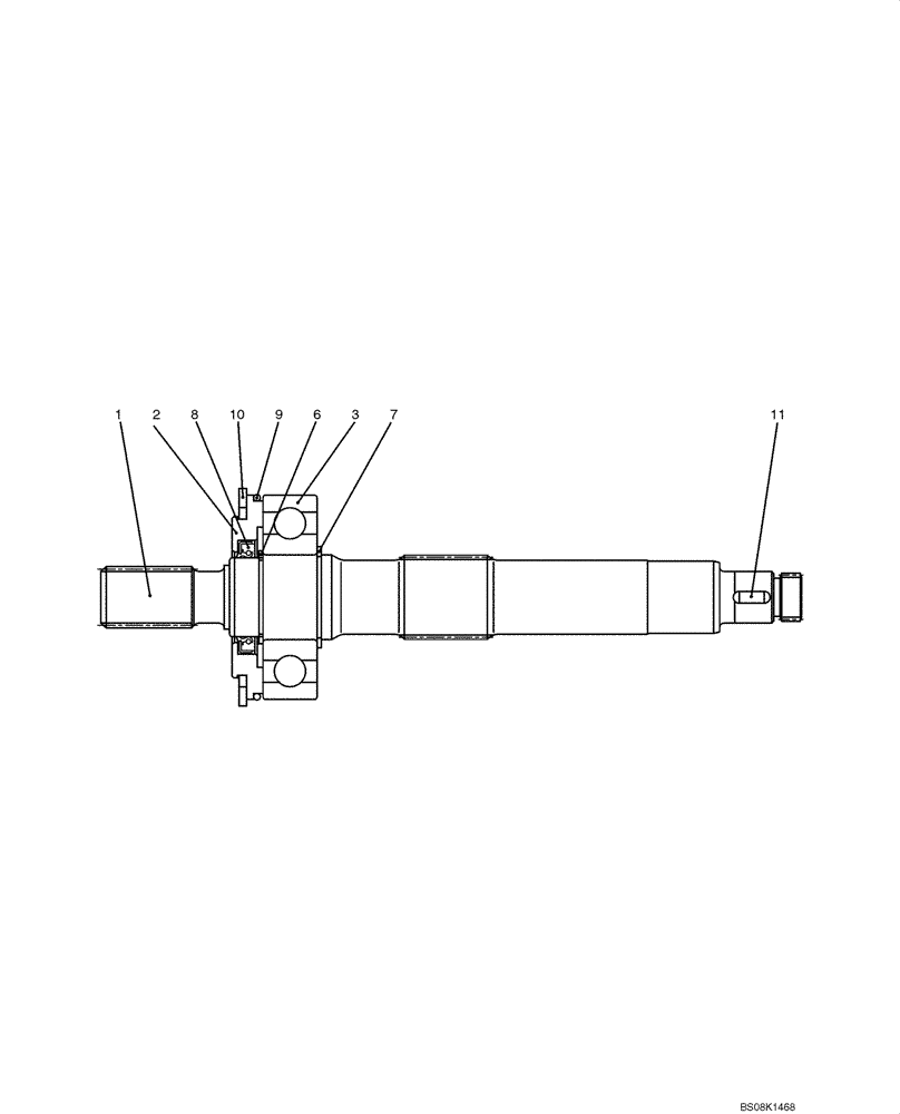 Схема запчастей Case CX50B - (07-028) - SHAFT ASSY (YJ10V01001F1) ELECTRICAL AND HYDRAULIC COMPONENTS