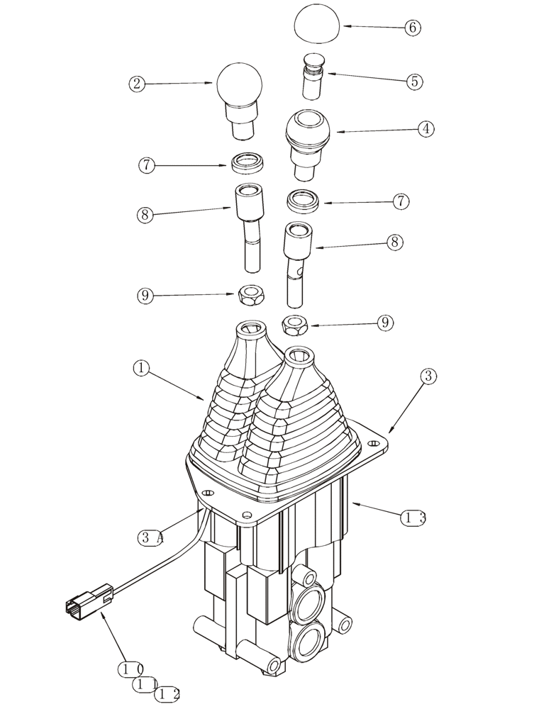 Схема запчастей Case 921C - (08-42) - VALVE ASSY - REMOTE CONTROL, DUAL LEVER (08) - HYDRAULICS