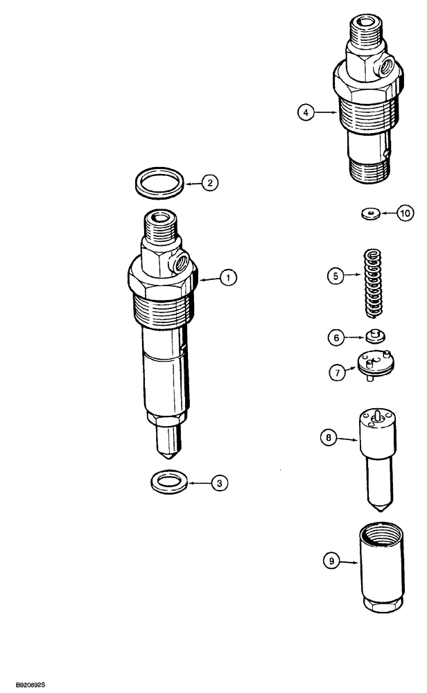 Схема запчастей Case 850G - (3-14) - FUEL INJECTION NOZZLE (PRIOR TO P.I.N. JJG0254015, EXCEPT FOR JJG0254005 TO JJG0254009) (02) - FUEL SYSTEM