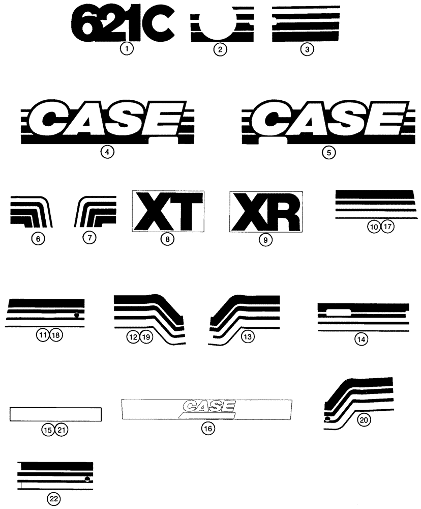 Схема запчастей Case 621C - (09-062) - DECALS, NORTH AMERICA AND EUROPE (09) - CHASSIS