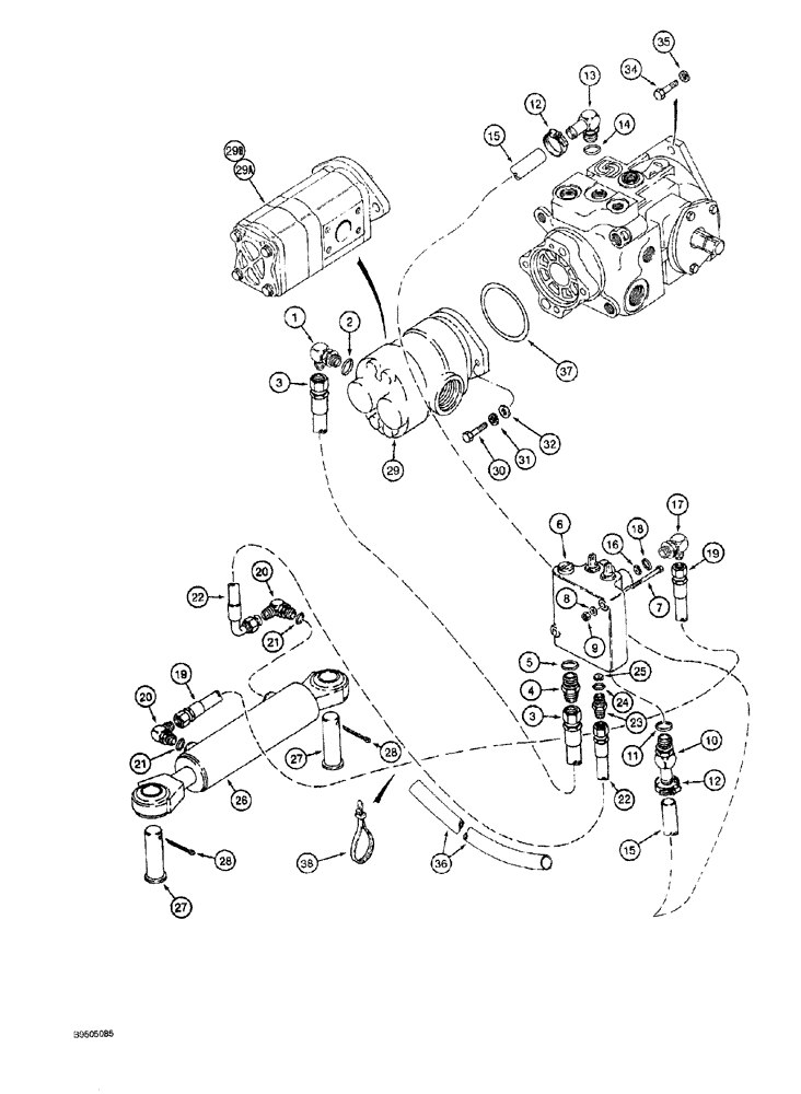 Схема запчастей Case MAXI-SNEAKER - (05-006) - STEERING HYDRAULIC CIRCUIT (05) - STEERING