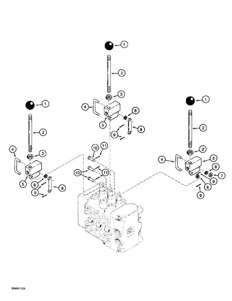 Схема запчастей Case 860 - (8-112) - PLOW CONTROL VALVE ASSEMBLY - H674318 - CONTROL LEVERS MOUNTED VERTICALLY (08) - HYDRAULICS