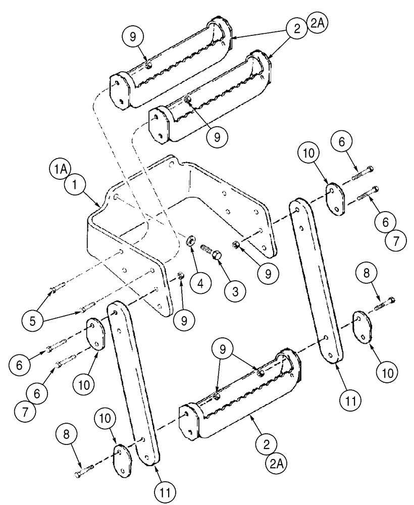 Схема запчастей Case 921C - (09-28) - STEPS, REAR CHASSIS (09) - CHASSIS