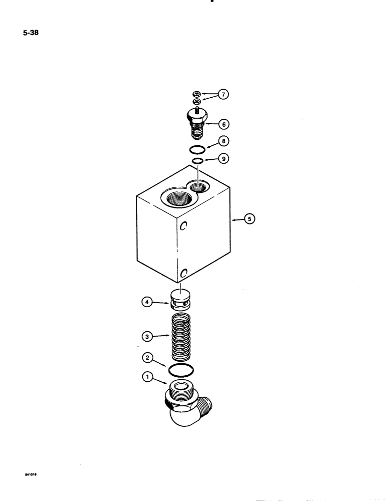 Схема запчастей Case 621 - (5-38) - CHECK VALVE FOR AUXILIARY STEERING, L114148, PRIOR TO P.I.N. JAK0020901 (05) - STEERING