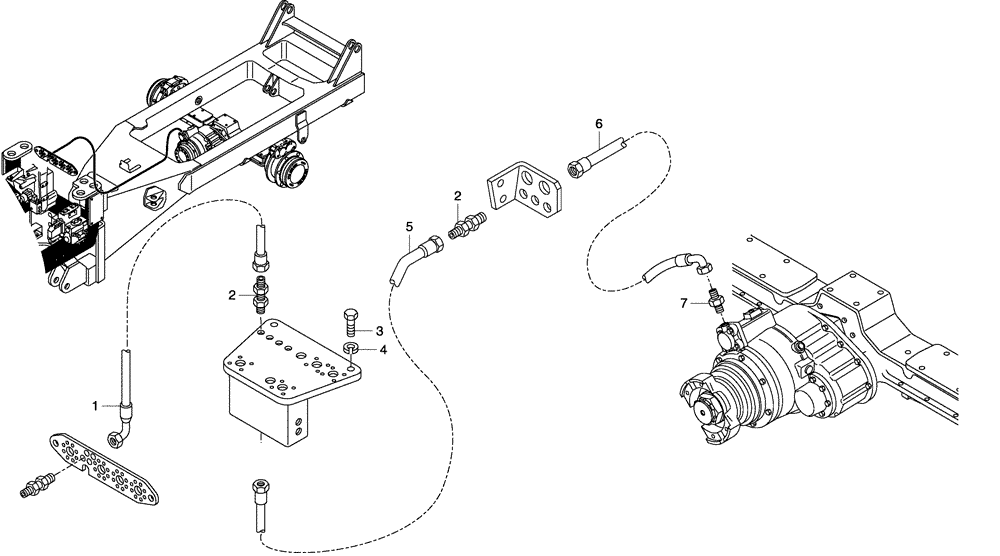 Схема запчастей Case 330 - (40A01010210[03]) - HYDRAULIC CIRCUIT - DIFFERENTIAL LOCKING (09) - Implement / Hydraulics / Frame / Brakes