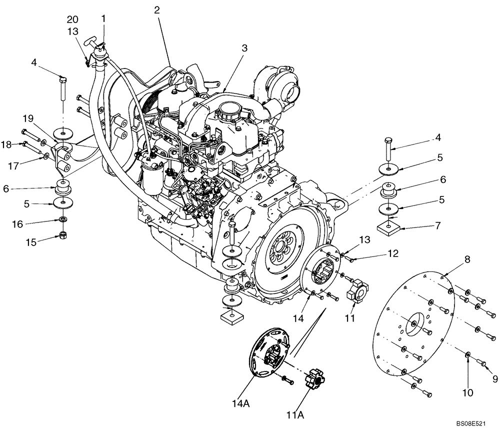 Схема запчастей Case 450 - (02-06) - ENGINE - MOUNTING (02) - ENGINE