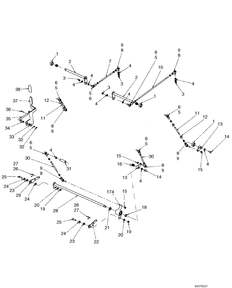 Схема запчастей Case 465 - (09-11) - LOADER AND GROUND DRIVE - LINKAGE (09) - CHASSIS