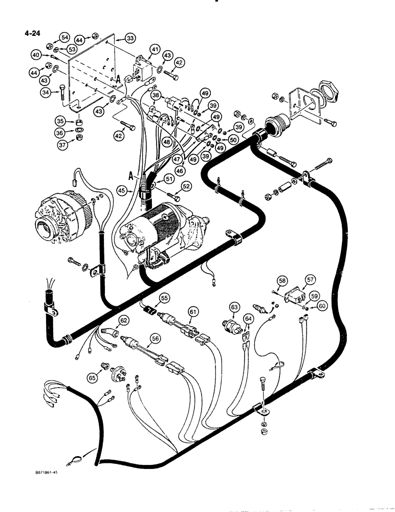 Схема запчастей Case W11B - (4-024) - ELECTRICAL SYSTEM, REAR ELECTRICAL HARNESS, P.I.N. 9154401 (04) - ELECTRICAL SYSTEMS