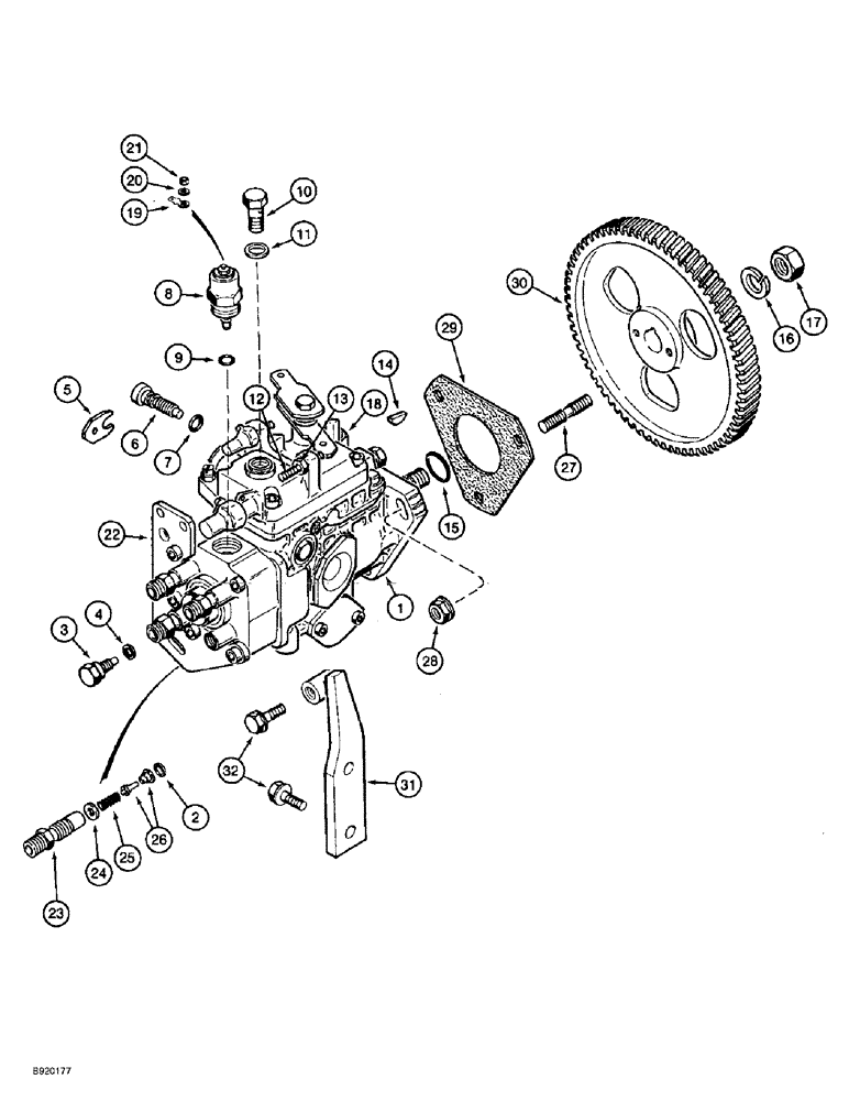 Схема запчастей Case 860 - (3-10) - FUEL INJECTION PUMP AND DRIVE - 4T-390 ENGINE (03) - FUEL SYSTEM