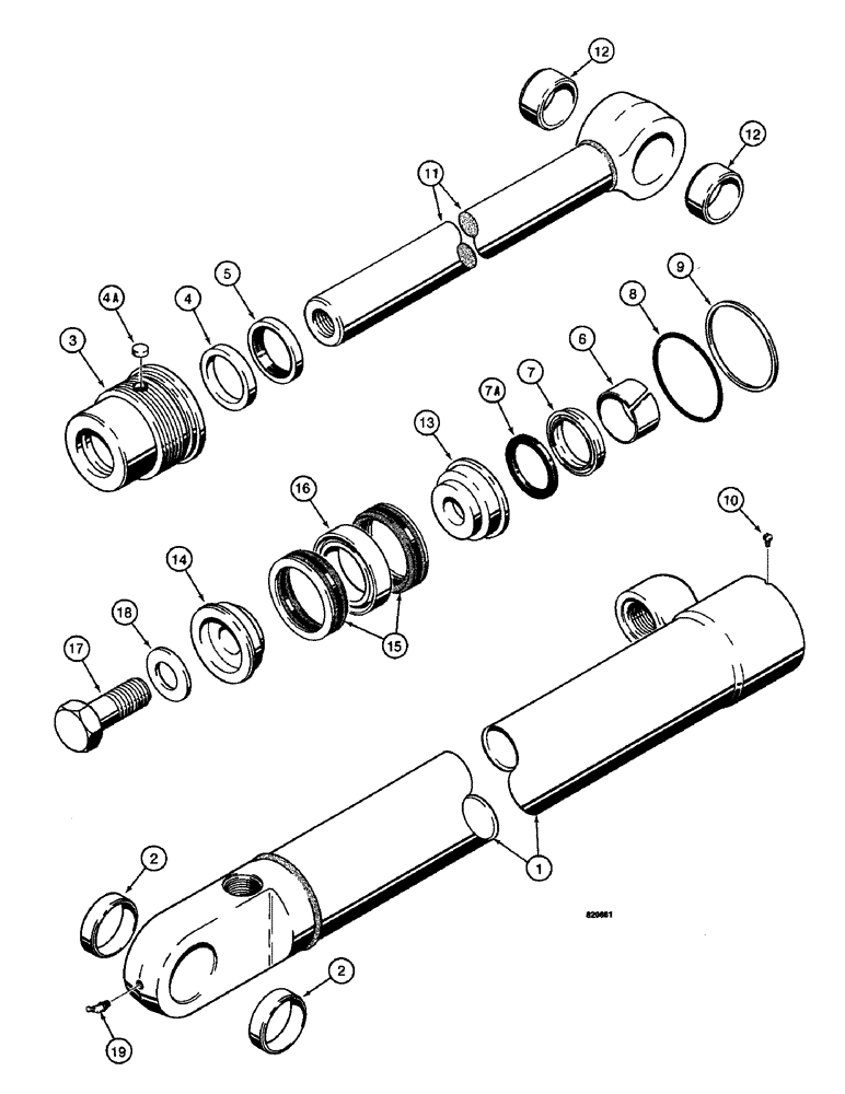 Схема запчастей Case W14 - (492) - G33852 AND G33853 BUCKET CYLINDERS, TWO PIECE PISTON AND 90 DEGREE ROD END PORTS (08) - HYDRAULICS