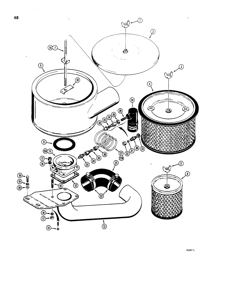 Схема запчастей Case W20 - (048) - AIR CLEANER AND RELATED PARTS (02) - ENGINE