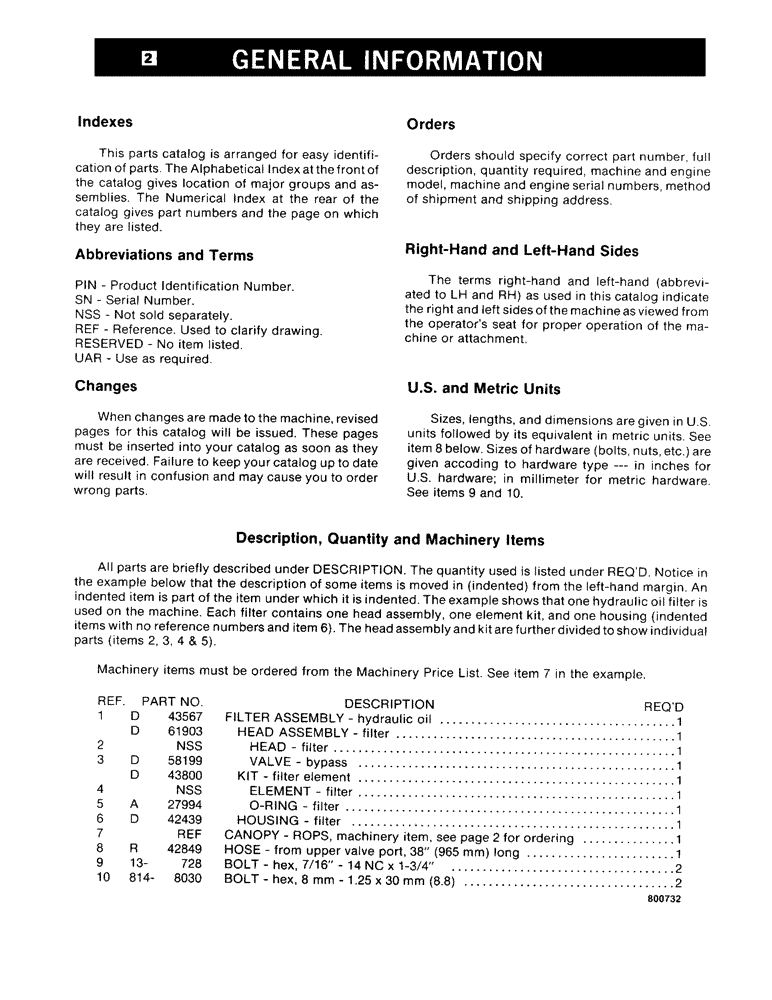 Схема запчастей Case 584C - (002) - GENERAL INFORMATION (05) - SERVICE & MAINTENANCE