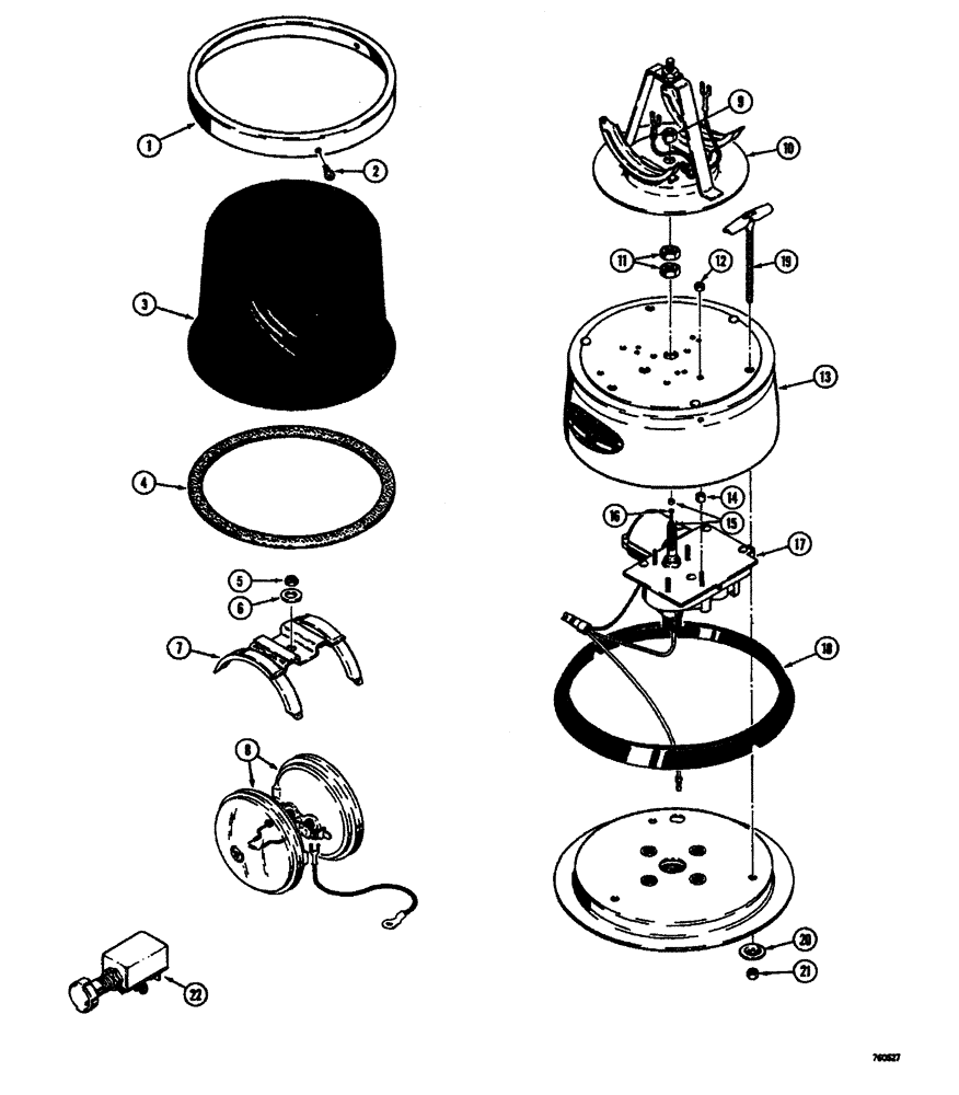 Схема запчастей Case W26B - (346) - ROTATING BEACON (04) - ELECTRICAL SYSTEMS