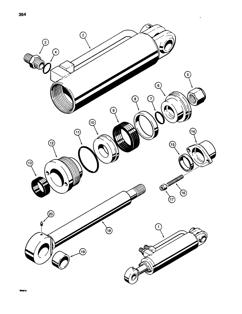 Схема запчастей Case W20B - (364) - A17668 AND A17669 CLAM CYLINDERS, GLAND HAS BOLT ON FLANGE (09) - CHASSIS/ATTACHMENTS