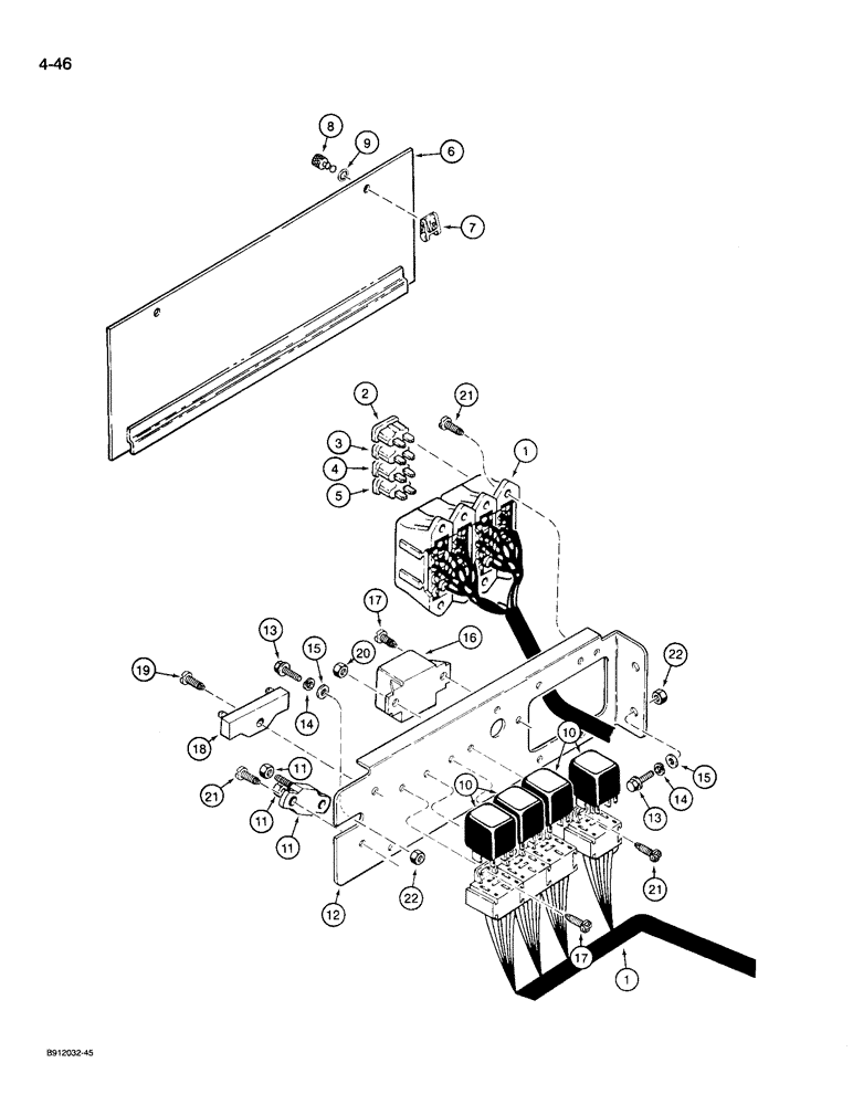 Схема запчастей Case 721 - (4-46) - MAIN CANOPY HARNESS, POWER DISTRIBUTION CENTER, *P.I.N. JAK002758 & AFTER (04) - ELECTRICAL SYSTEMS