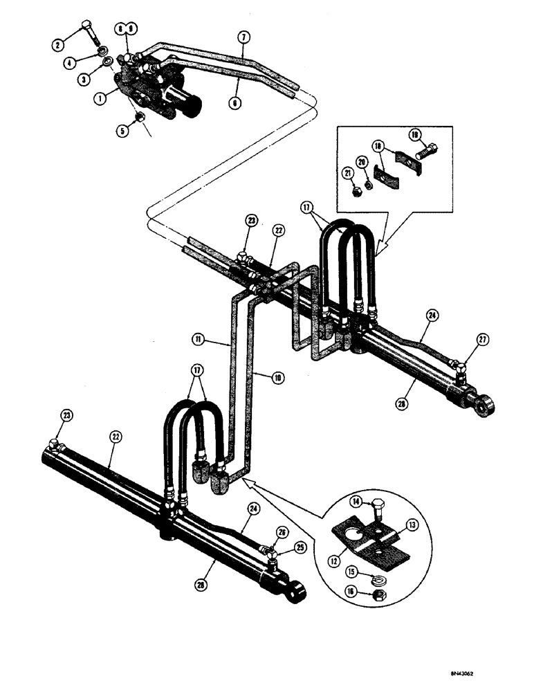 Схема запчастей Case 310F - (186) - BULLDOZER AND MECHANICAL DOZER HYDRAULICS (05) - UPPERSTRUCTURE CHASSIS