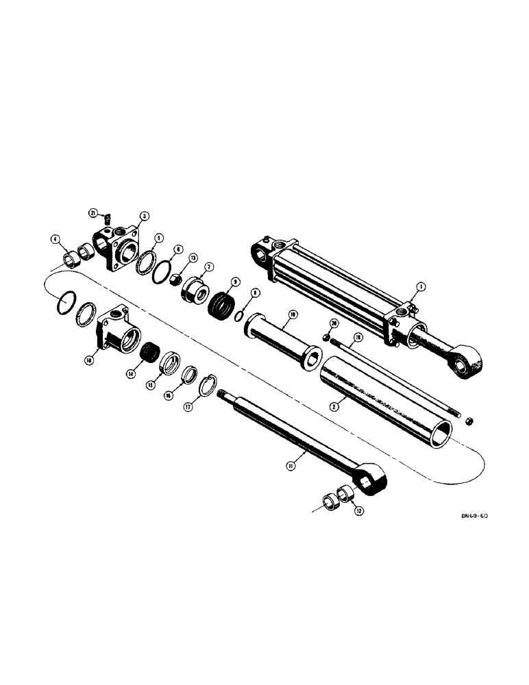 Схема запчастей Case 310D - (156) - 38160 HYDRAULIC TILT CYLINDER, 37932 HYDRAULIC DOZER ANGLING (07) - HYDRAULIC SYSTEM