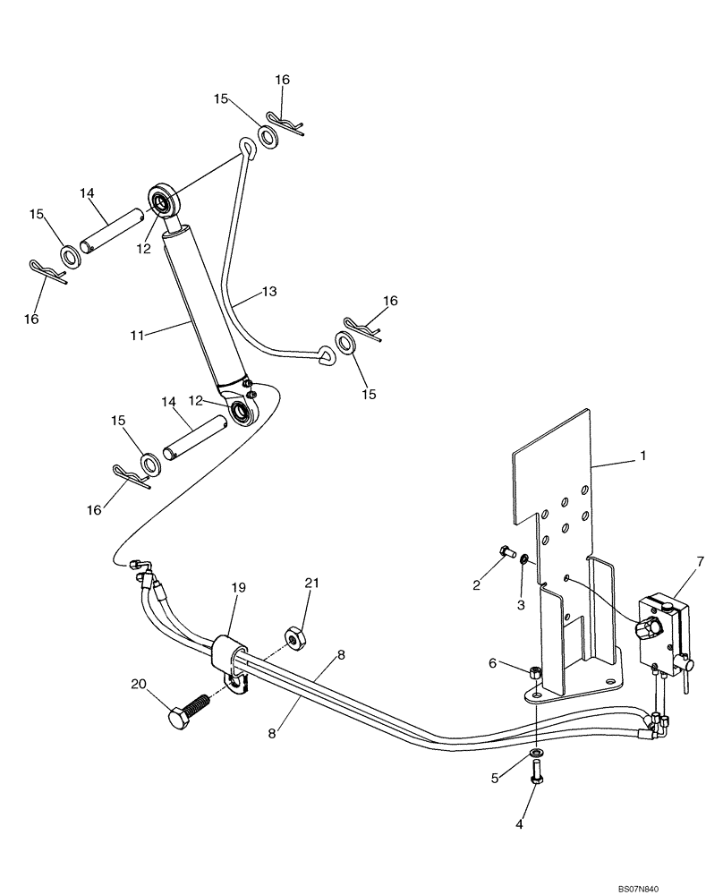 Схема запчастей Case 850L - (09-24) - CAB OR CANOPY - TILT COMPONENTS (09) - CHASSIS/ATTACHMENTS