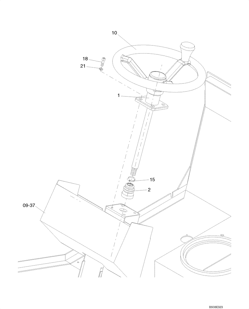 Схема запчастей Case SV208 - (05-01[01]) - CONTROL, STEERING (GROUP 188) (ND126681) (05) - STEERING