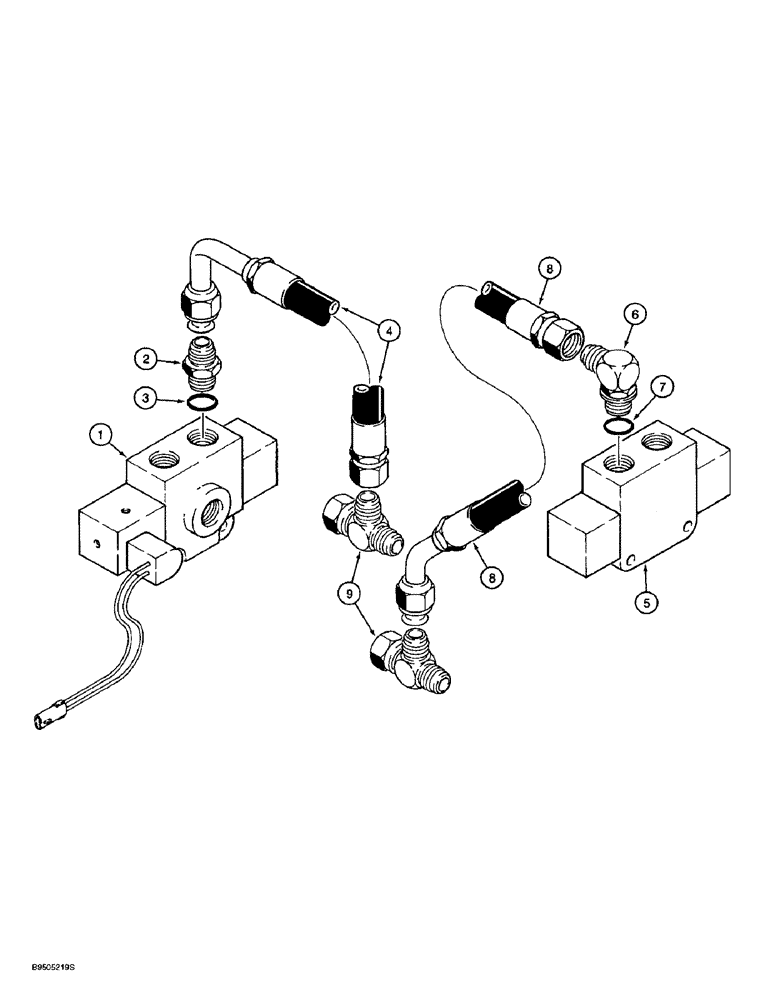 Схема запчастей Case 721B - (8-098) - RIDE CONTROL HYDRAULIC CIRCUIT, MASTER AND DIRECTIONAL VALVES TO LIFT TUBES (08) - HYDRAULICS