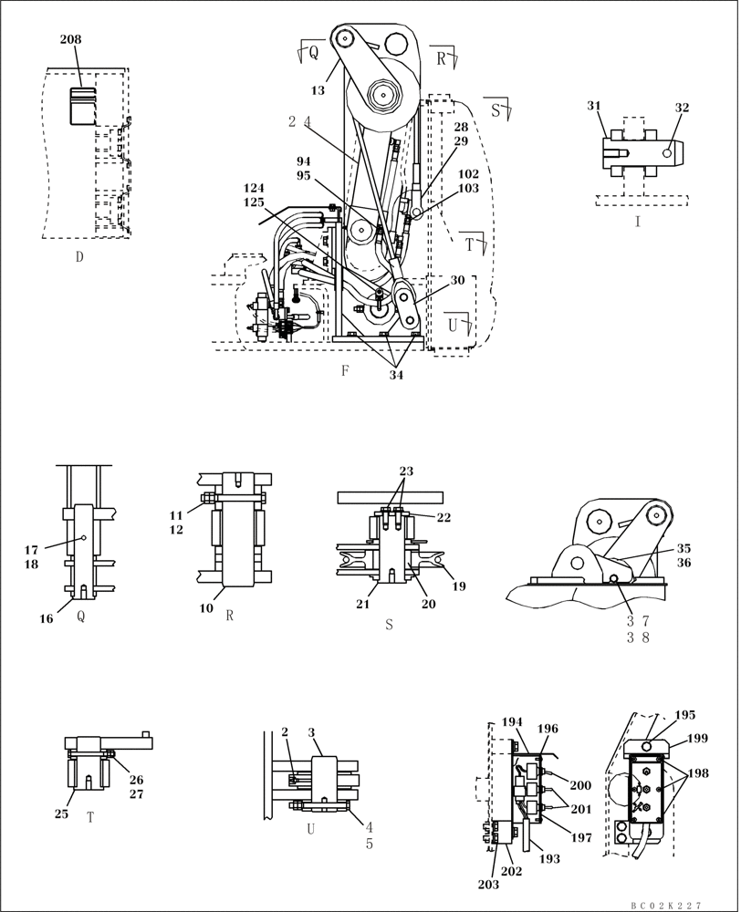 Схема запчастей Case CX460 - (08-64) - COUNTERWEIGHT REMOVAL SYSTEM (08) - HYDRAULICS