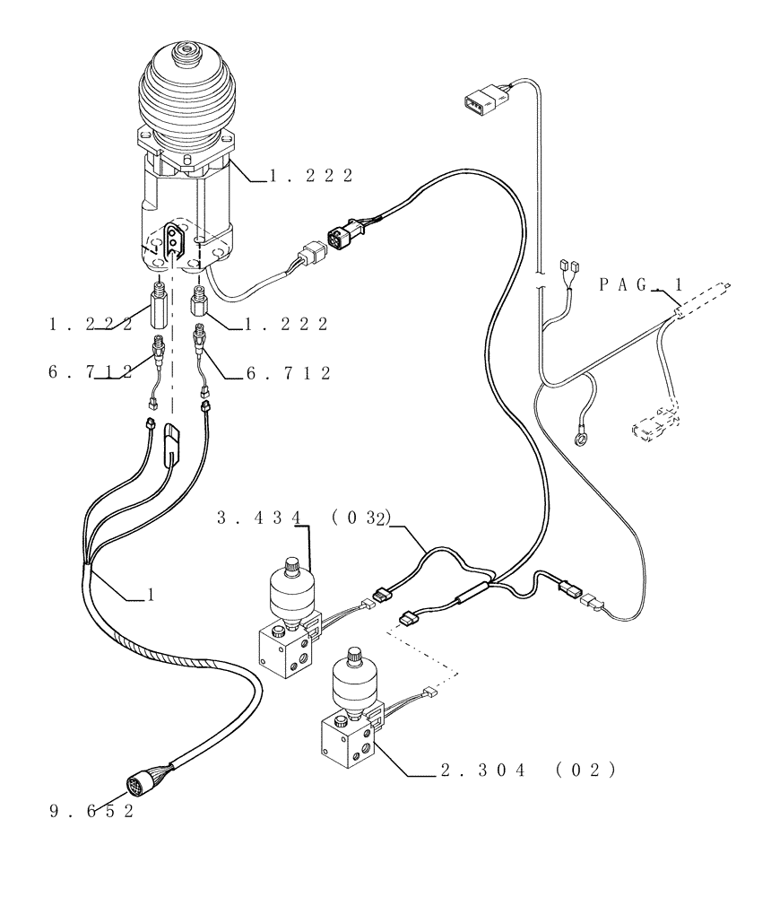 Схема запчастей Case 1850K - (6.711[06]) - ELECTRICAL SYSTEM - ELECTRIC WIRING Electrical System / Decals