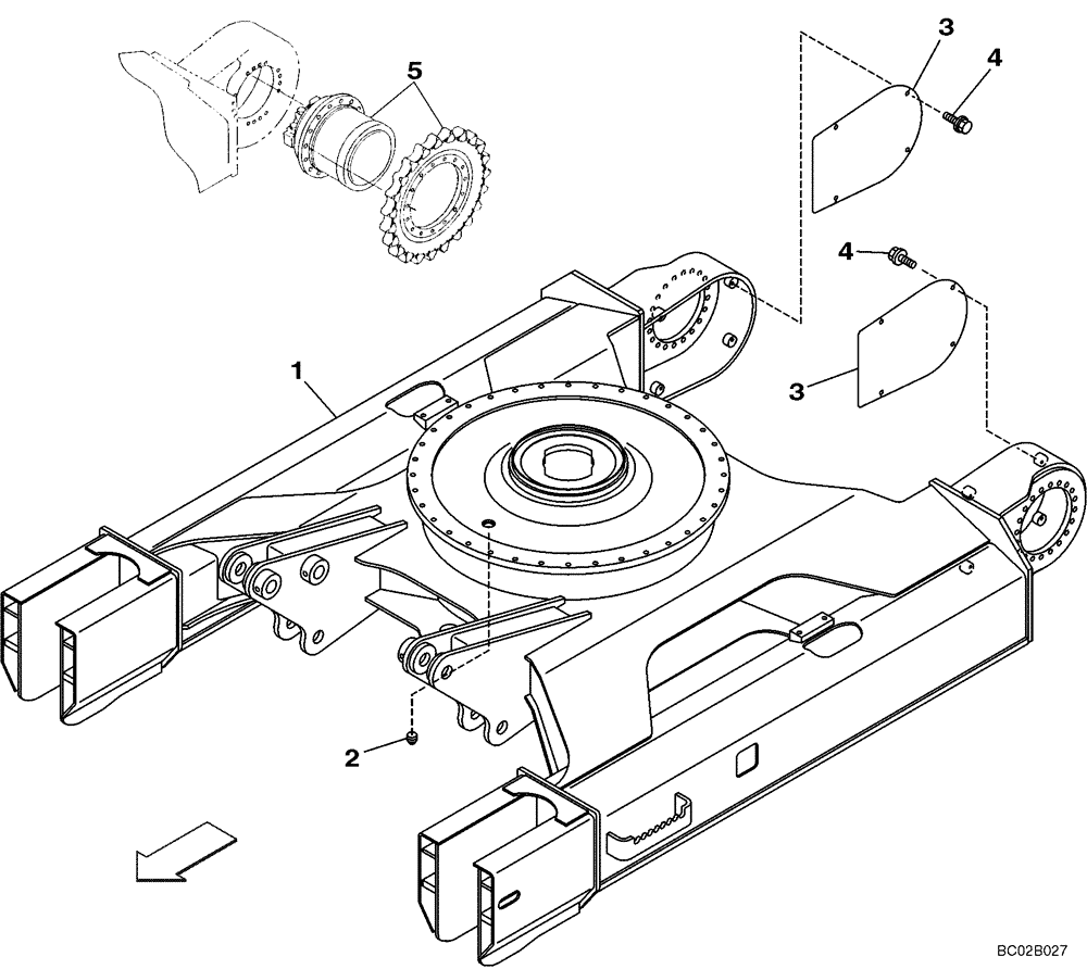 Схема запчастей Case CX130 - (05-02) - UNDERCARRIAGE - MODELS WITH DOZER BLADE (11) - TRACKS/STEERING