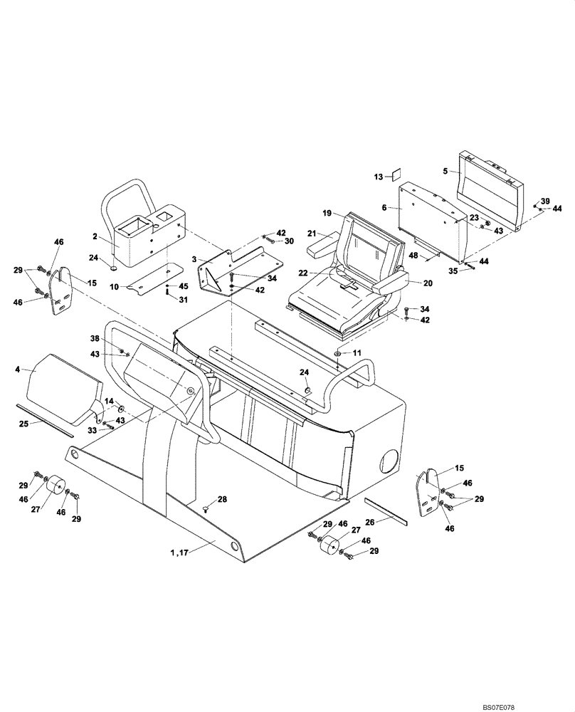 Схема запчастей Case DV201 - (12-150/12[01]) - PLATFORM - OPERATORS COMPARTMENT (GROUP 150/12) (09) - CHASSIS/ATTACHMENTS