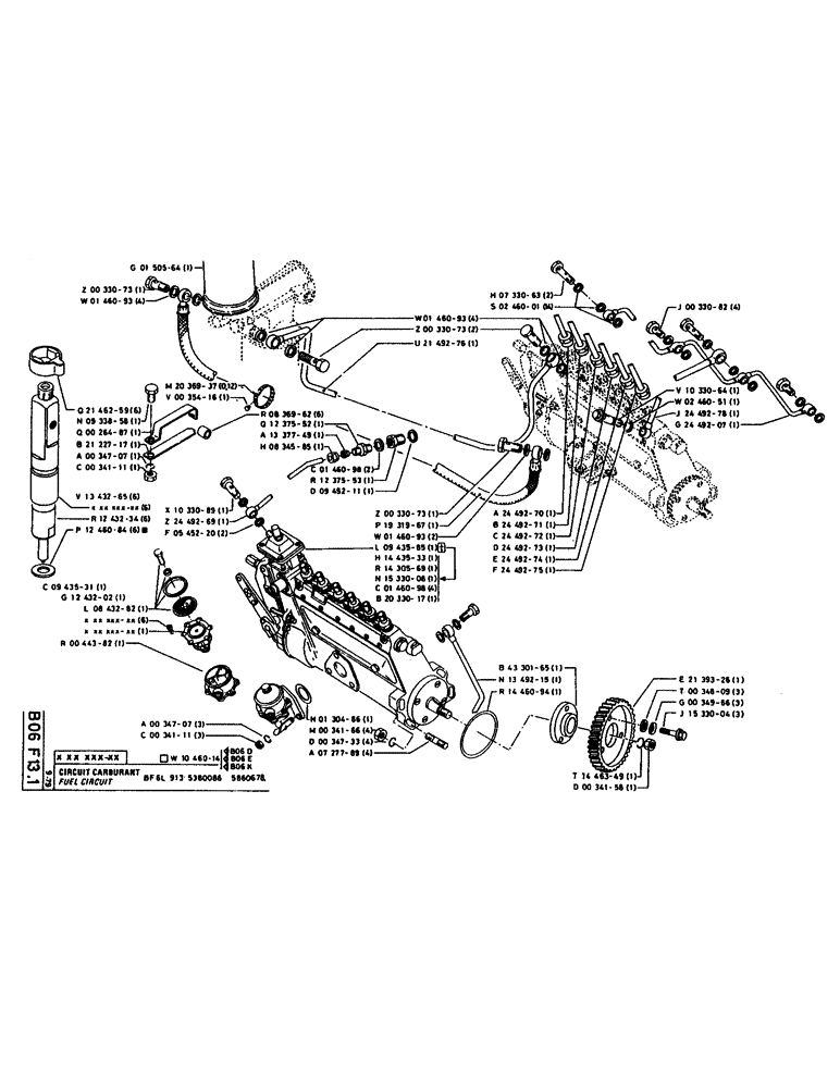 Схема запчастей Case 160CL - (065) - FUEL CIRCUIT (02) - FUEL SYSTEM